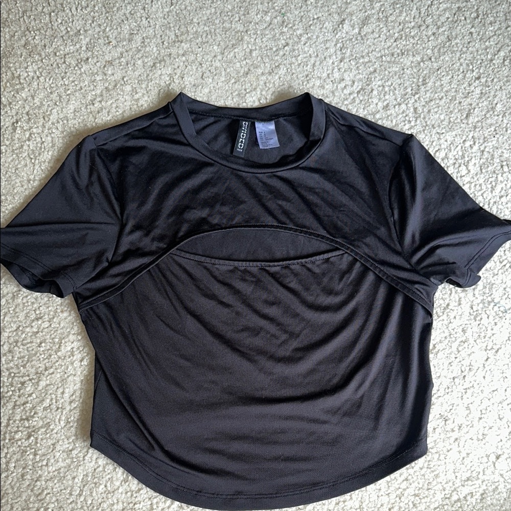 Black Fitted Crop T-Shirt